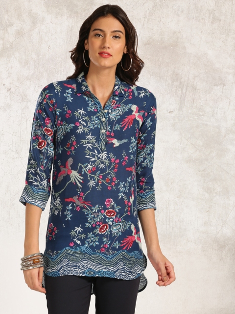 

Anouk Blue Printed Kurti