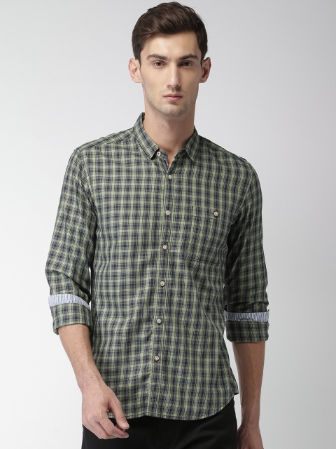 

Harvard Men Green Regular Fit Checked Casual Shirt