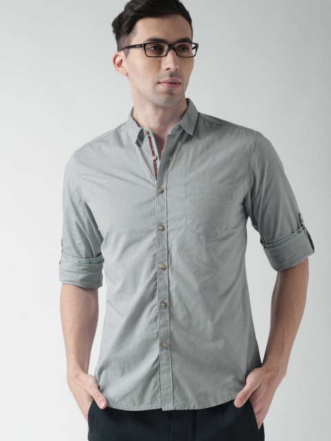 

Harvard Men Grey Regular Fit Solid Casual Shirt