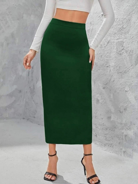 

Dream Beauty Fashion Women Green Solid Midi Pencil Skirts