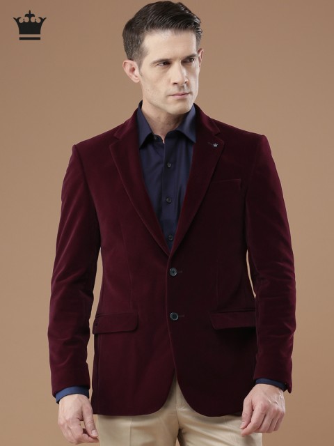

Louis Philippe Burgundy Ultra Fit Single-Breasted Formal Blazer