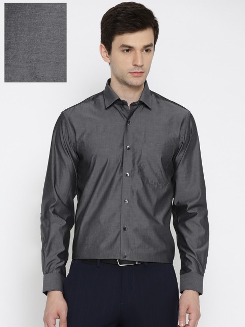 

Louis Philippe Men Grey Milano Fit Solid Formal Shirt