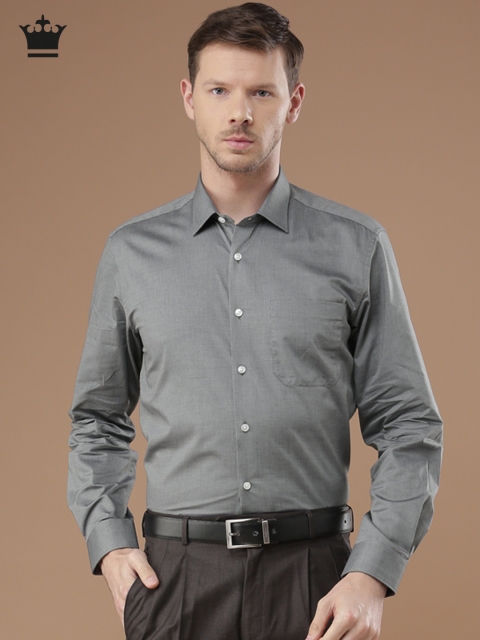 

Louis Philippe Men Grey Milano Fit Solid Formal Shirt