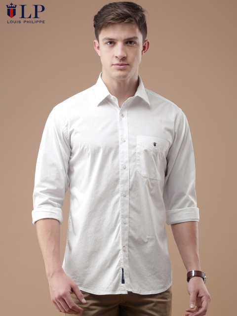 

Louis Philippe Sport Men White Tailored Fit Solid Casual Shirt