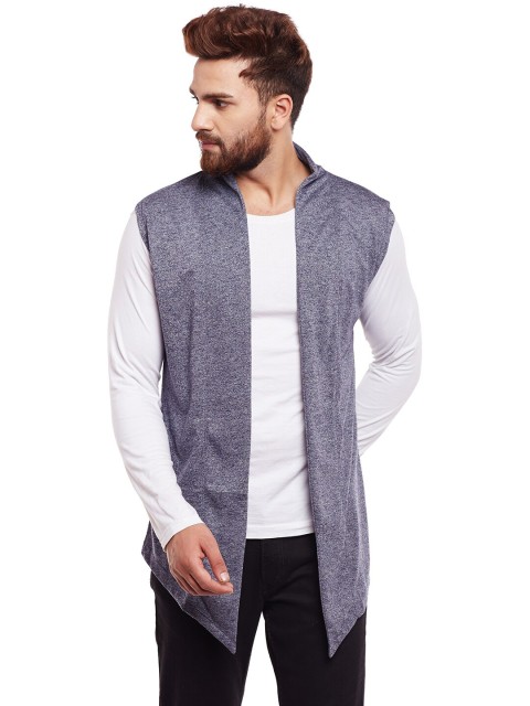 

CHILL WINSTON Men Navy Blue Sleeveless Shrug