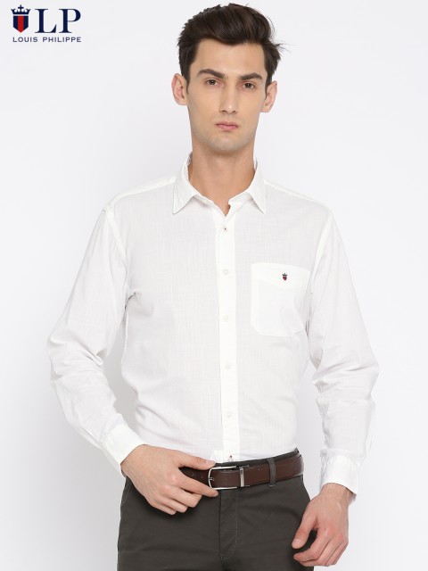 

Louis Philippe Sport Men White Jermyn Tailored Fit Solid Casual Shirt