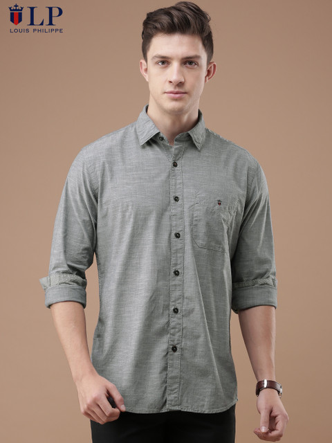 

Louis Philippe Sport Men Grey Tailored Fit Solid Casual Shirt
