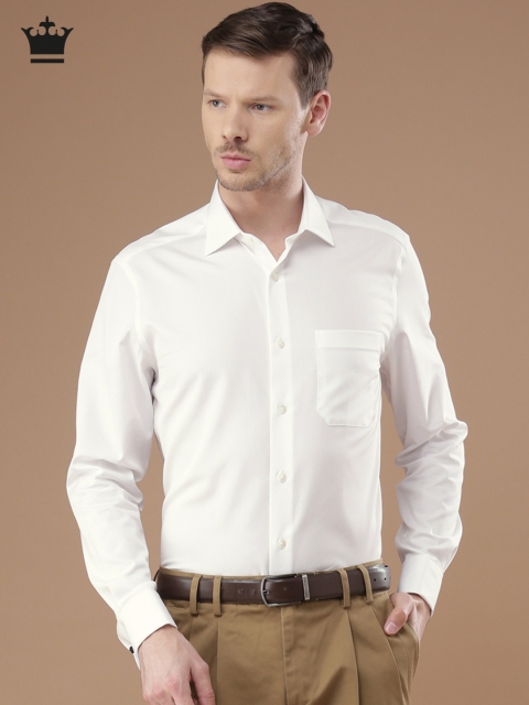 

Louis Philippe Men White Regular Fit Solid Formal Shirt