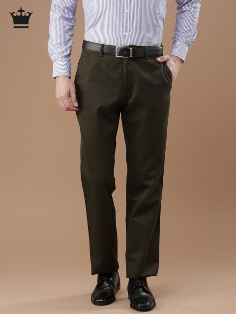 

Louis Philippe Men Brown New Standard Fit Solid Formal Trousers