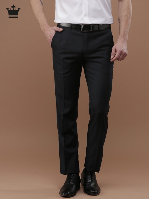 

Louis Philippe Men Navy Blue Ultra Regular Fit Solid Formal Trousers