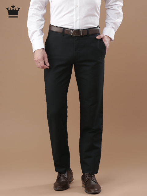 

Louis Philippe Men Black Regular Fit Solid Formal Trousers