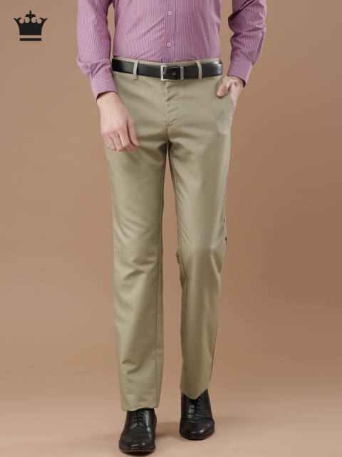 

Louis Philippe Men Khaki Standard Fit Solid Formal Trousers
