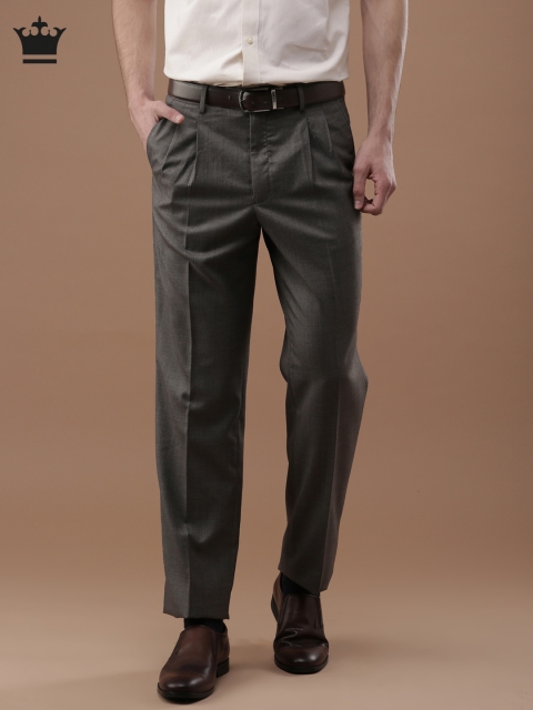 

Louis Philippe Men Brown Ultra Fit Solid Formal Trousers