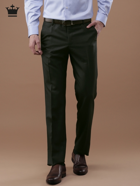 

Louis Philippe Men Grey Ultra Regular Fit Solid Formal Trousers