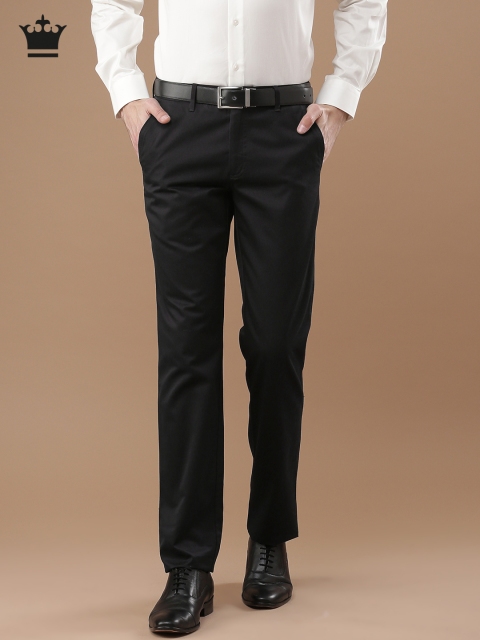 

Louis Philippe Men Black Milano Fit Solid Formal Trousers