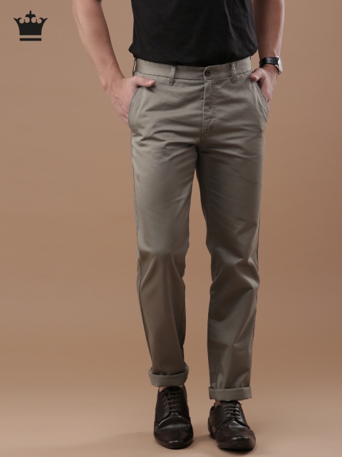 

Louis Philippe Men Grey Regular Fit Solid Regular Trousers