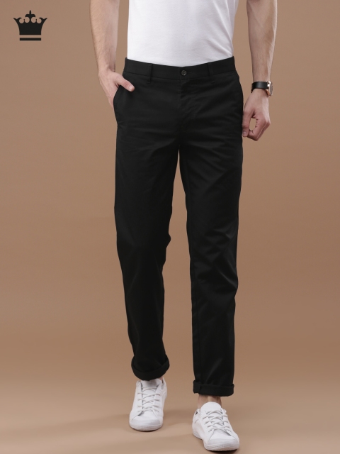 

Louis Philippe Men Black Regular Fit Solid Regular Trousers