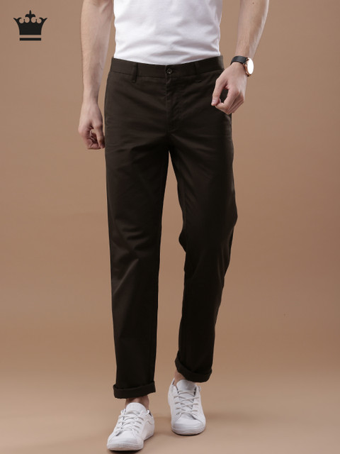 

Louis Philippe Men Coffee Brown Regular Fit Solid Trousers