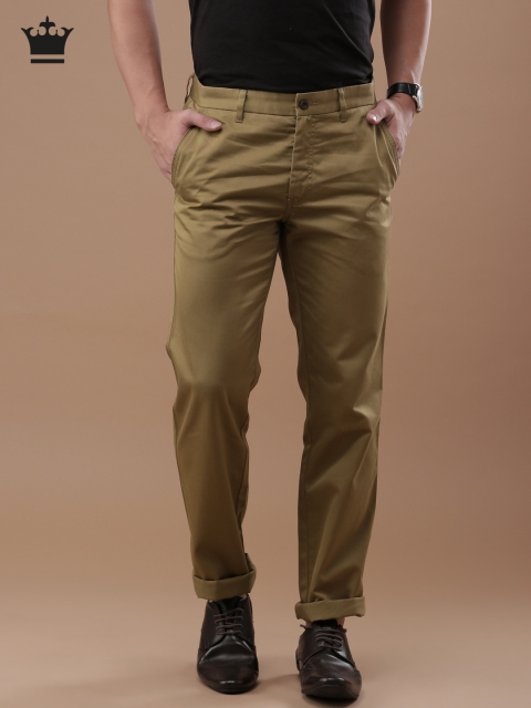 

Louis Philippe Men Khaki Regular Fit Solid Regular Trousers