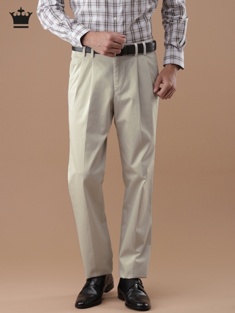 

Louis Philippe Men Beige Classic Regular Fit Solid Formal Trousers