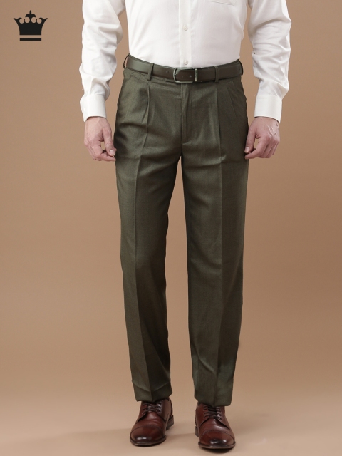 

Louis Philippe Men Brown Classic Regular Fit Solid Formal Trousers