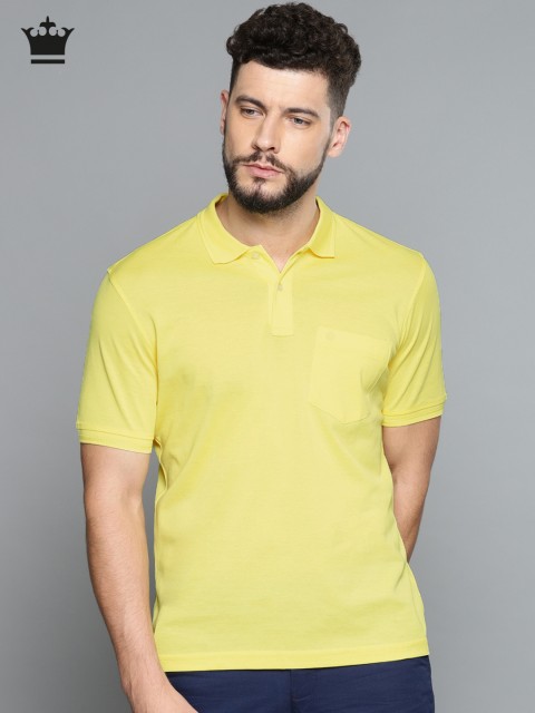 

Louis Philippe Men Yellow Solid Polo T-shirt