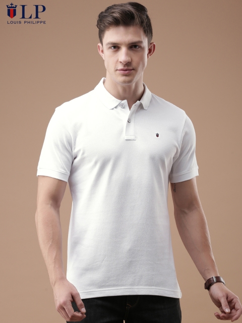 

Louis Philippe Sport Men White Solid Polo Collar T-shirt