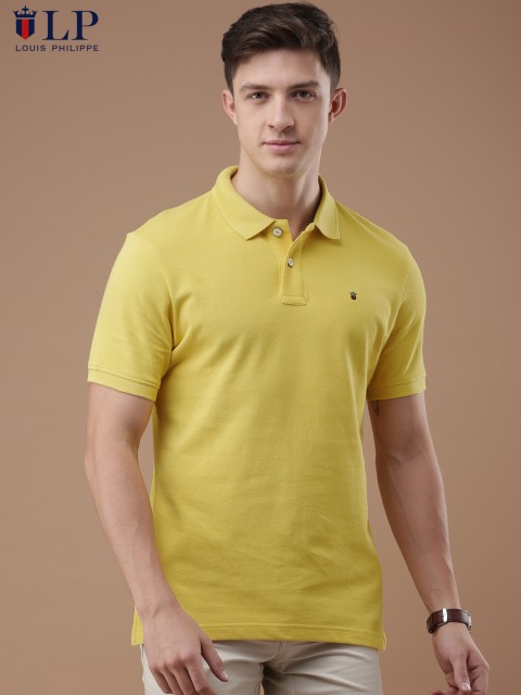 

Louis Philippe Sport Men Yellow Solid Polo Collar T-shirt