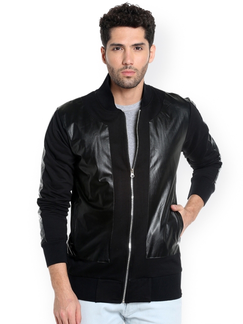 

Campus Sutra Men Black Solid Bomber Jacket