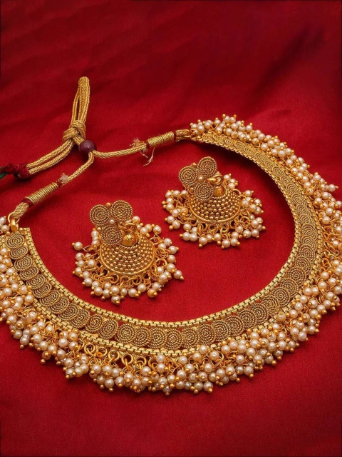 

LAFORWORD Gold-Plated Gold-Toned Beaded Jewellery Set
