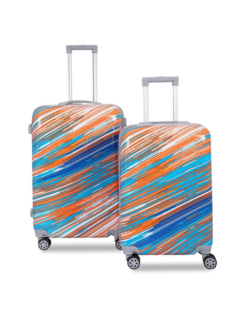 

Polo Class Set Of 2 Orange Coloured Printed Hard Sided Trolley Suitcase