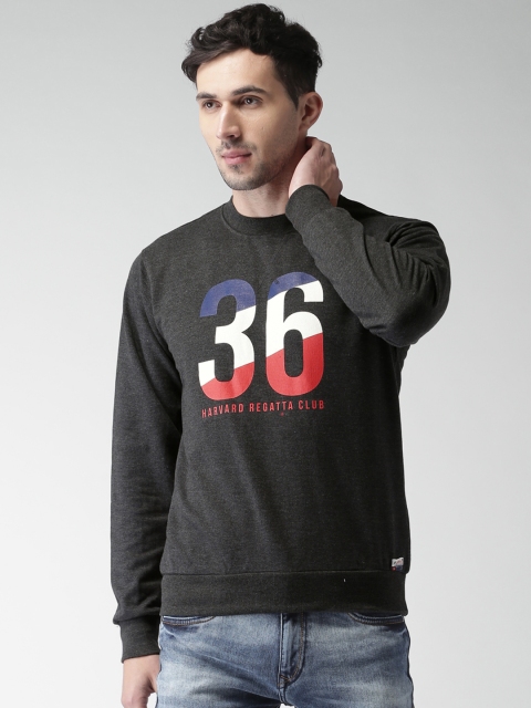 

Harvard Men Charcoal Grey Printed Sweatshirt