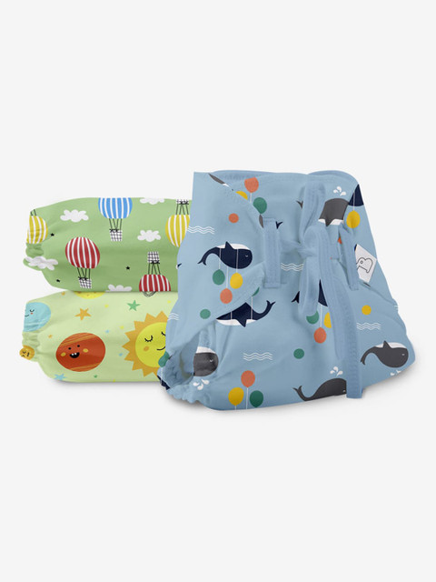 

SuperBottoms Infants Set Of 24 Printed Nappies, Multi