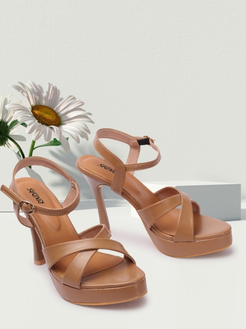 

RINDAS Women Tan Party Stiletto Heels