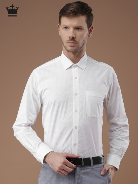 

Louis Philippe Men White Milano Slim Fit Printed Formal Shirt