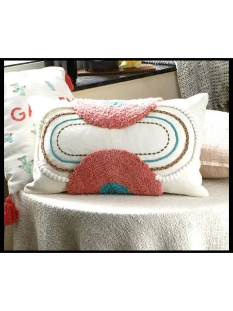 

HERE&NOW Embroidered Rectangle Cushion Covers, White
