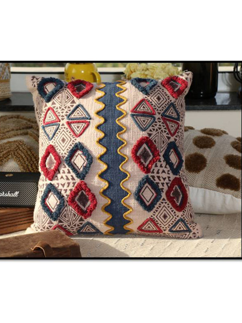 

HERE&NOW Geometric Square Cushion Covers, Peach