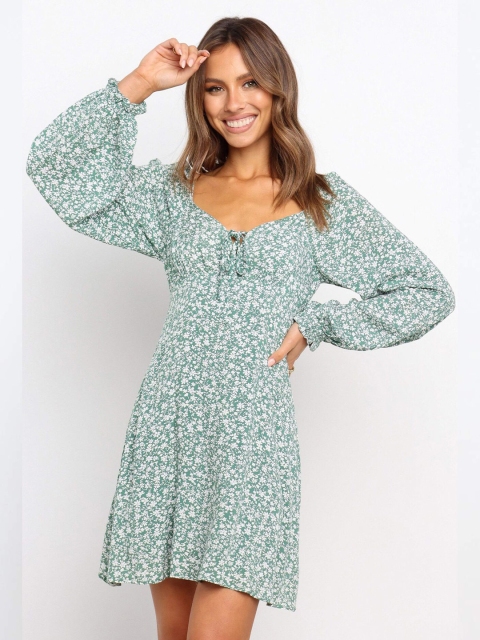 

BoStreet Blue Floral Printed Dress