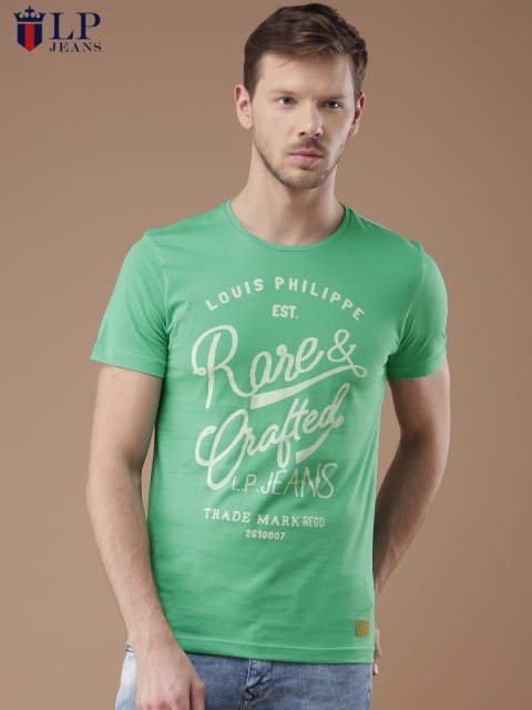 

Louis Philippe Jeans Men Green Printed Round Neck T-shirt