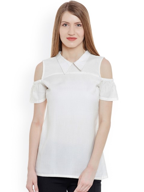 

Marc Loire Women White Self-Design Top