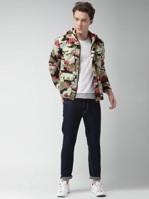 

Mast & Harbour Men Beige Printed Sporty Jacket