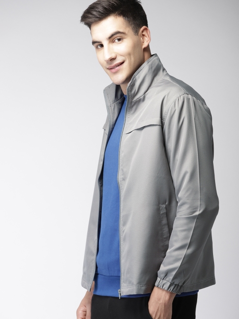 

Mast & Harbour Men Grey Solid Tailored Lightweight Jacket