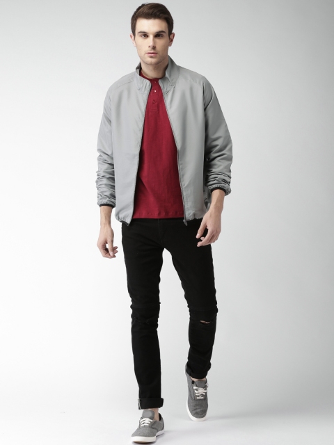 

Mast & Harbour Men Grey Solid Lightweight Sporty Jacket