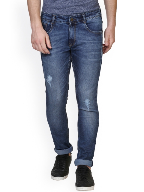 

Parx Men Blue Slim Fit Mid-Rise Low Distress Jeans