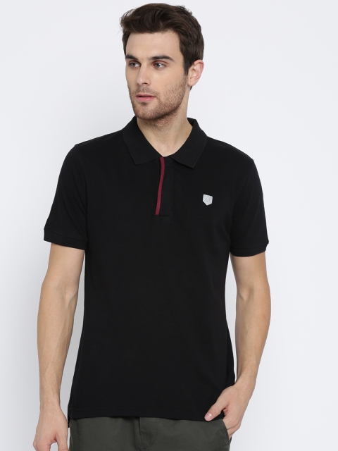 

Harvard Men Black Solid Polo Collar T-shirt