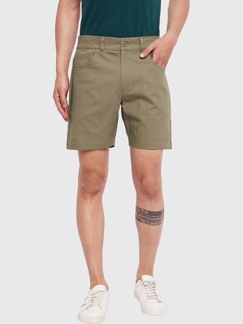 

CHILL WINSTON Men Olive Green Chino Shorts