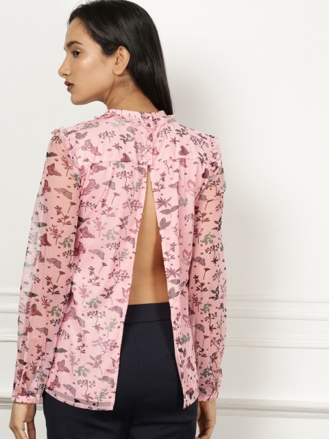 

all about you Women Pink Printed Styled Back Top