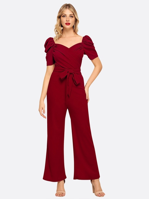 

FAVRIZ Women Maroon Basic Jumpsuit