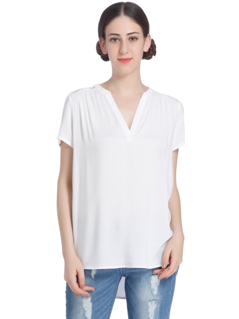 

ONLY Women White Solid Top