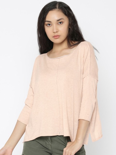 

ONLY Women Peach-Coloured Solid Top